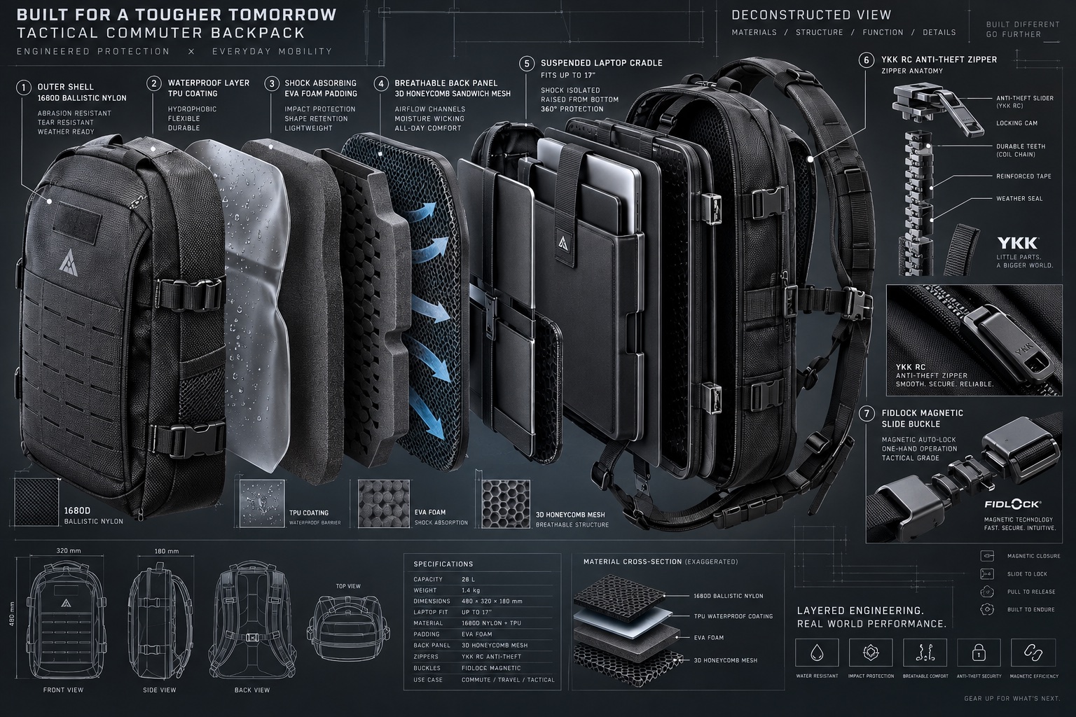 Bag 3D Technical Exploded Anatomy Diagram